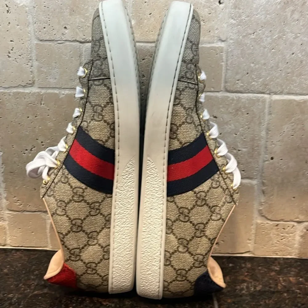 Gucci Men's Monogram Low Top Leather Trim Sneakers size 41.5 Nordstroms
